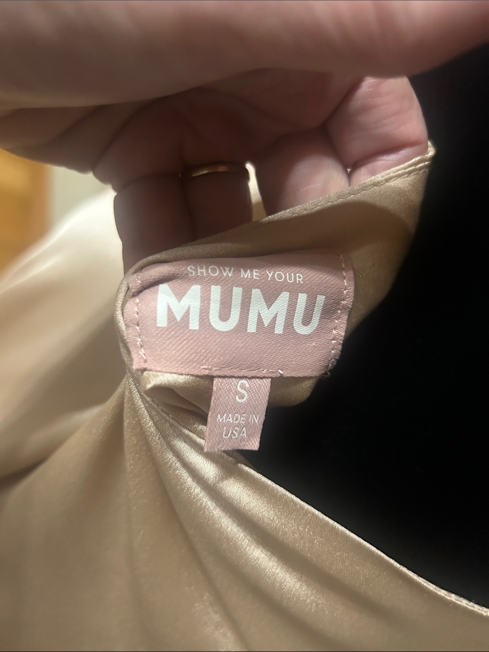 Show Me Your Mumu Jasmine Halter Maxi Dress in Champagne satin - Picture 9 of 9